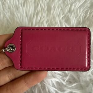 2.5" COACH Pink Patent Leather Fob Bag Charm Hang tag Hangtag
